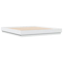 sengeramme med LED-lys 200x200 cm hvid