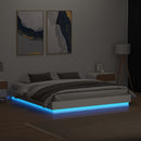 sengeramme med LED-lys 200x200 cm hvid