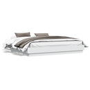 sengeramme med LED-lys 200x200 cm hvid