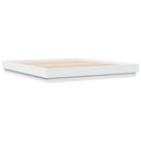 sengeramme med LED-lys 200x200 cm hvid