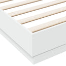 sengeramme med LED-lys 200x200 cm hvid