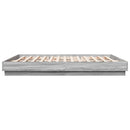 sengeramme med LED-lys 200x200 cm grå sonoma-eg