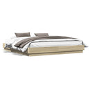 sengeramme med LED-lys 180x200 cm sonoma-eg