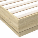 sengeramme med LED-lys 180x200 cm sonoma-eg