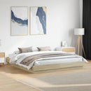 sengeramme med LED-lys 180x200 cm sonoma-eg