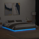 sengeramme med LED-lys 180x200 cm grå sonoma-eg