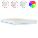 sengeramme med LED-lys 160x200 cm hvid