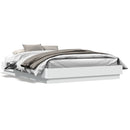 sengeramme med LED-lys 160x200 cm hvid