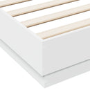 sengeramme med LED-lys 160x200 cm hvid