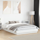 sengeramme med LED-lys 160x200 cm hvid