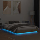 sengeramme med LED-lys 160x200 cm sonoma-eg