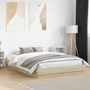sengeramme med LED-lys 160x200 cm sonoma-eg