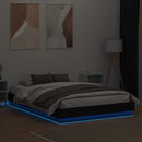 sengeramme med LED uden madras 150x200 cm sort