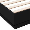sengeramme med LED uden madras 150x200 cm sort