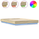 sengeramme med LED-lys 150x200 cm sonoma-eg