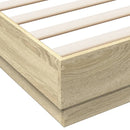 sengeramme med LED-lys 150x200 cm sonoma-eg
