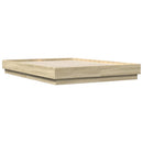 sengeramme med LED-lys 120x200 cm sonoma-eg