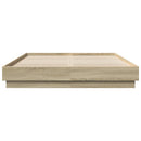 sengeramme med LED-lys 120x200 cm sonoma-eg
