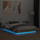 sengeramme med LED-lys 135x190 cm sonoma-eg