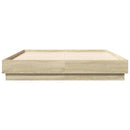 sengeramme med LED-lys 135x190 cm sonoma-eg