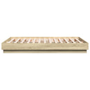 sengeramme med LED-lys 135x190 cm sonoma-eg