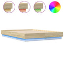 sengeramme med LED-lys 120x190 cm sonoma-eg