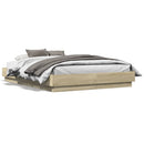 sengeramme med LED-lys 120x190 cm sonoma-eg