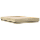 sengeramme med LED-lys 120x190 cm sonoma-eg