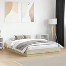 sengeramme med LED-lys 120x190 cm sonoma-eg
