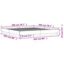 sengestel 200x200 cm konstrueret træ sonoma-eg
