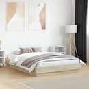 sengestel 135x190 cm konstrueret træ sonoma-eg