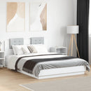 sengeramme med sengegavl 150x200 cm konstrueret træ hvid