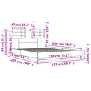 sengeramme med sengegavl 150x200 cm konstrueret træ sonoma-eg