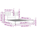 sengeramme med sengegavl 150x200 cm konstrueret træ grå sonoma