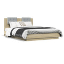 sengeramme med sengegavl 140x200 cm konstrueret træ sonoma-eg