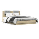 sengeramme med sengegavl 120x200 cm konstrueret træ sonoma-eg