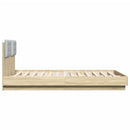 sengeramme med sengegavl 120x200 cm konstrueret træ sonoma-eg