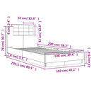 sengeramme med sengegavl 100x200 cm konstrueret træ sort