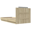 sengeramme med sengegavl 100x200 cm konstrueret træ sonoma-eg