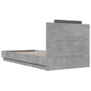 sengeramme med sengegavl 100x200 cm konstrueret træ betongrå