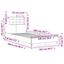 sengeramme med sengegavl 100x200 cm konstrueret træ brunt eg