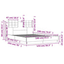 sengeramme med sengegavl 140x190 cm konstrueret træ sonoma-eg