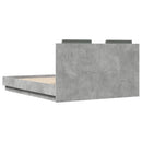 sengeramme med sengegavl 135x190 cm konstrueret træ betongrå