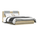 sengeramme med sengegavl 120x190 cm konstrueret træ sonoma-eg