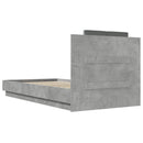 sengeramme med sengegavl 75x190 cm konstrueret træ betongrå