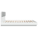 sengeramme med sengegavl og LED-lys 180x200 cm hvid