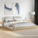 sengeramme med sengegavl og LED-lys 180x200 cm sonoma-eg
