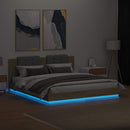 sengeramme med sengegavl og LED-lys 160x200 cm sonoma-eg