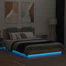 sengeramme med sengegavl og LED-lys 140x200 cm sonoma-eg