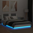 sengeramme med sengegavl og LED-lys 120x200 cm hvid